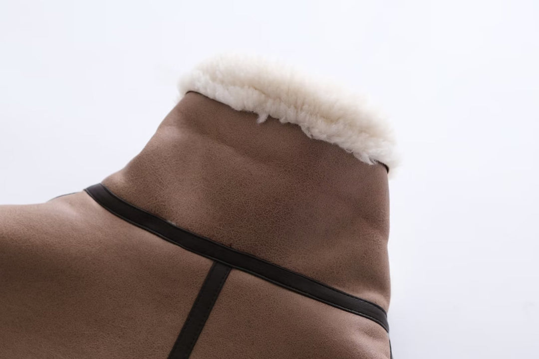 Damen modische Weste mit kuscheligem Innenfutter und eleganten Details Drune