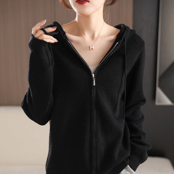 Damen Sportiver Zip-Hoodie mit wärmendem Einknopfdesign Drune