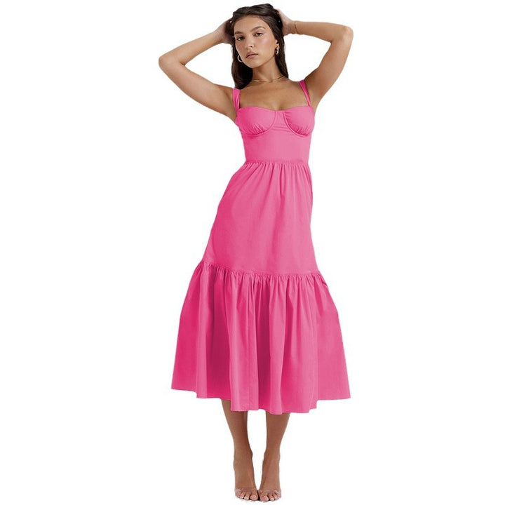 Damen Floral gemustertes Maxikleid mit tailliertem Oberteil und Volantrock Drune