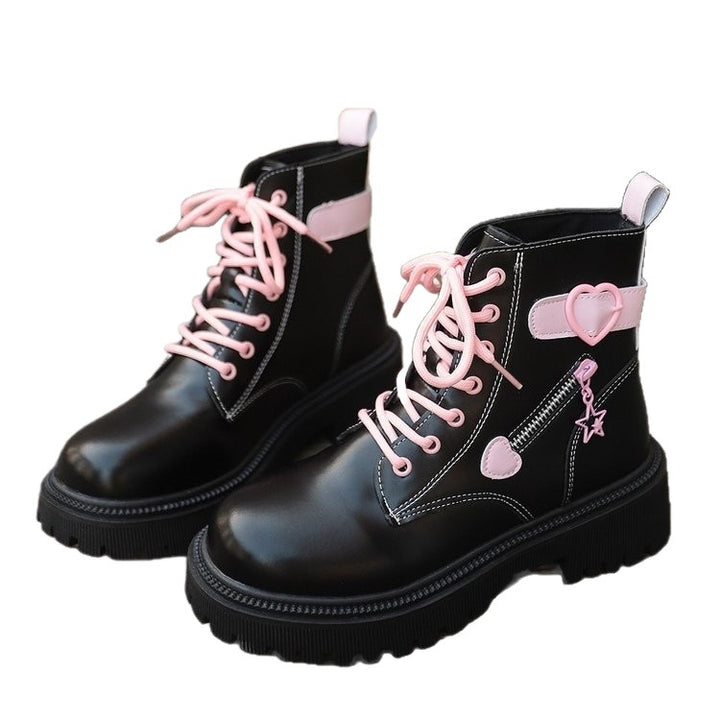 Damen Modische Stiefel mit Herz- und Stern-Details Drune