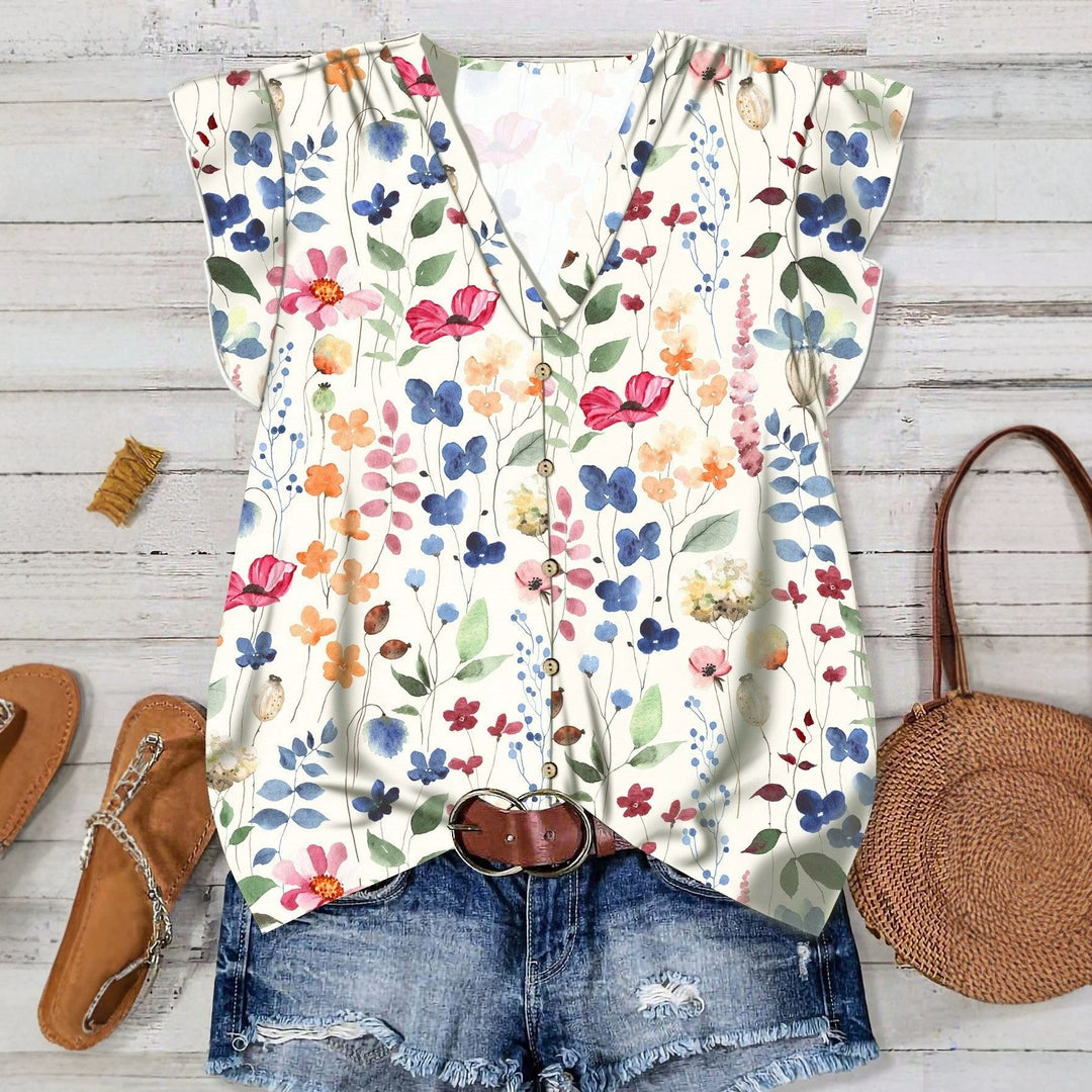 Damen Bluse mit floralem Muster Drune