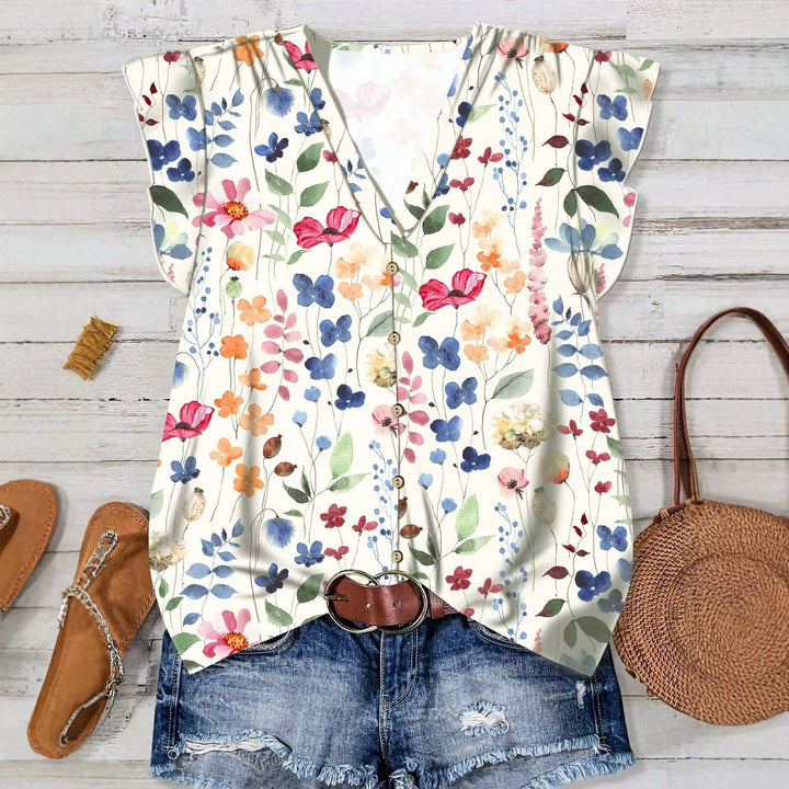 Damen Bluse mit floralem Muster Drune