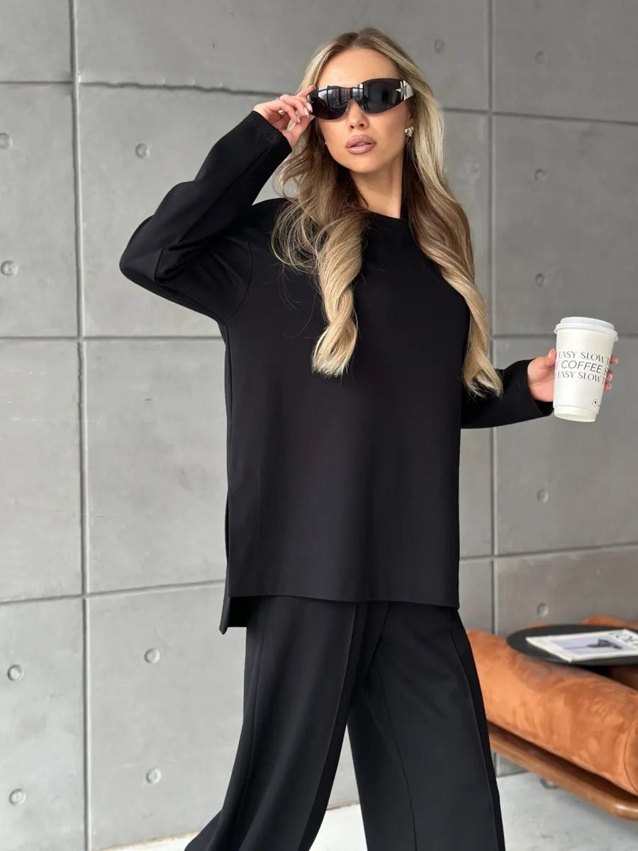 Damen lockeres Oversized Sweatshirt mit weitem Bein Drune