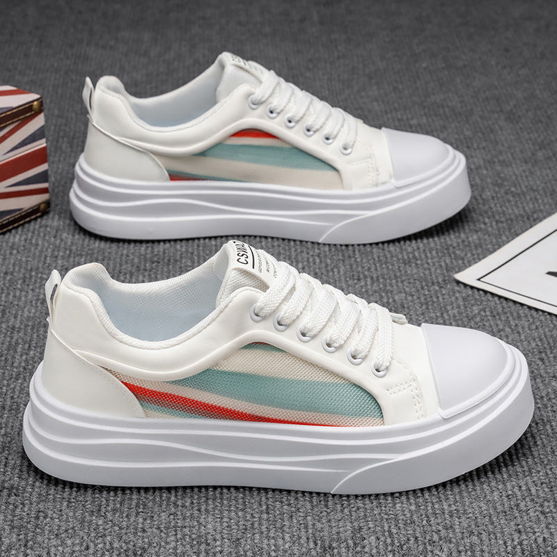 Damen modische Plattform Sneakers mit atmungsaktiver Oberflächenstruktur Drune
