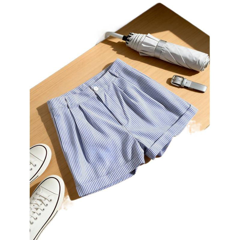 Damen Shorts mit gestreiftem Design und bequemer Passform Drune