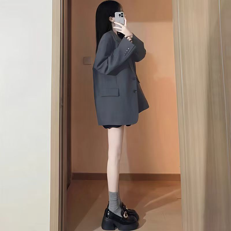 Damen Oversized Blazer mit Taschen Drune