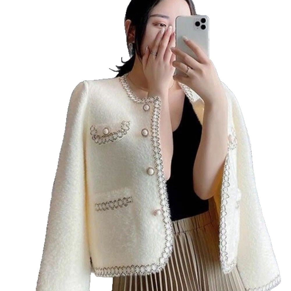 Damen Elegante kurzärmelige Jacke mit Schmuckdetails Drune