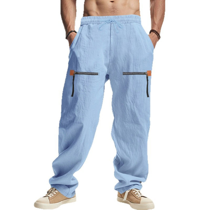 Herren lässige Cargo-Hose mit seitlichen Reißverschlusstaschen Drune