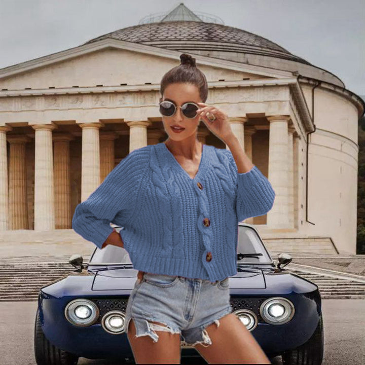 Damen Grobstrickjacke mit eleganten Knopfdetails und geschmackvollem Design Drune