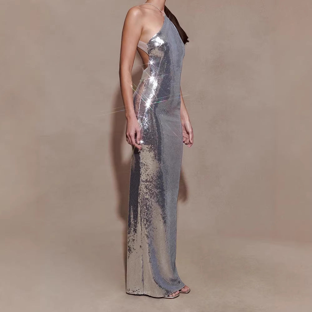 Damen Glamouröses Abendkleid mit funkelnden Pailletten Drune