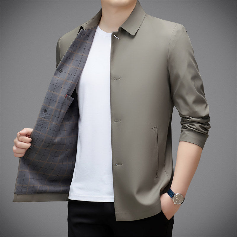 Herren leichte Chorejacke mit modernem Schnitt und praktischen Knöpfen Drune