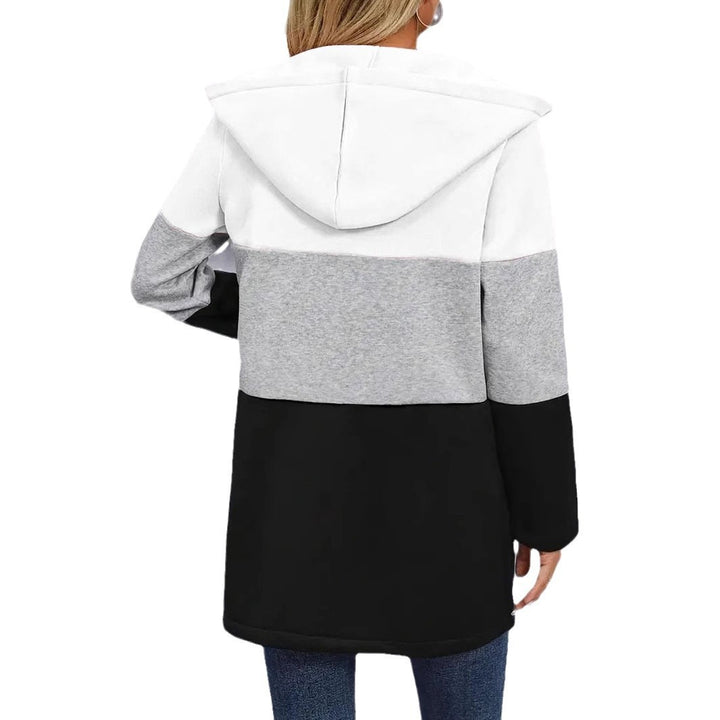Damen modische Kapuzensweatjacke mit Farbblockdesign und bequemer Passform Drune