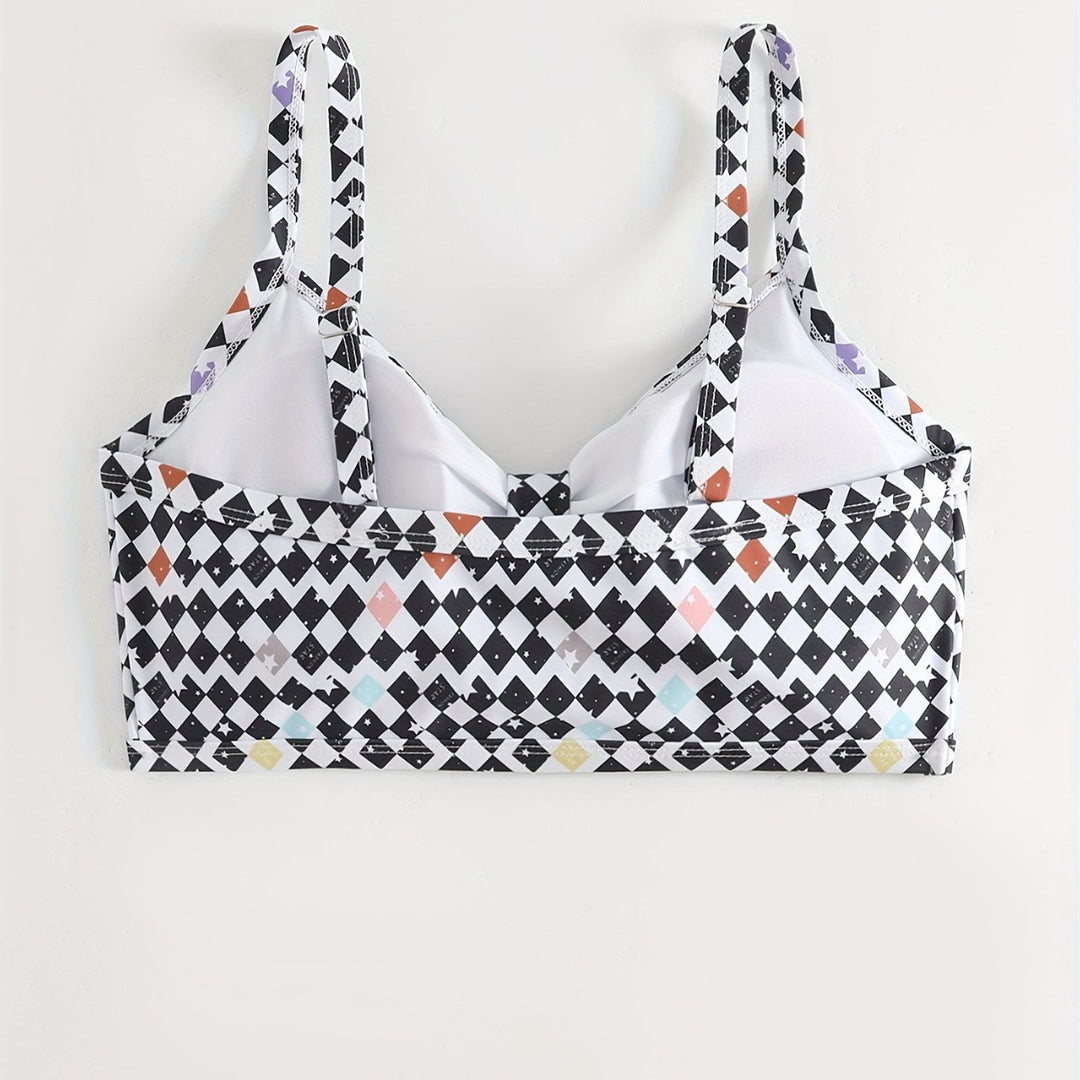 Damen Triangel-Bikini Oberteil mit modernem grafischen Muster Drune