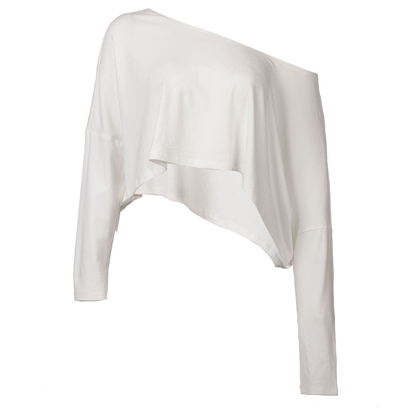 Damen asymmetrisches Crop-Oberteil mit lässigem Schnitt und weichem Stoff Drune