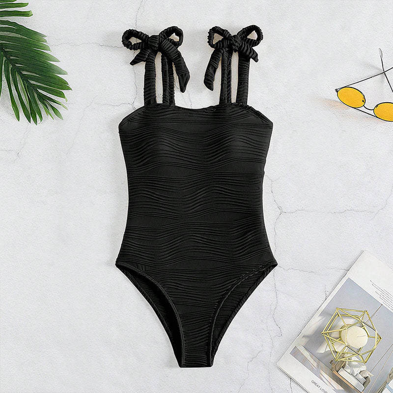 Damen Einteiliger Badeanzug mit eleganter Rüschendetail Drune