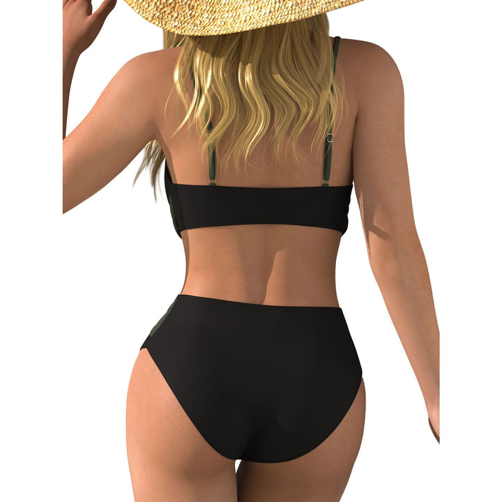 Damen Hochtaillierter Beach-Bikini mit Wickeloberteil Drune