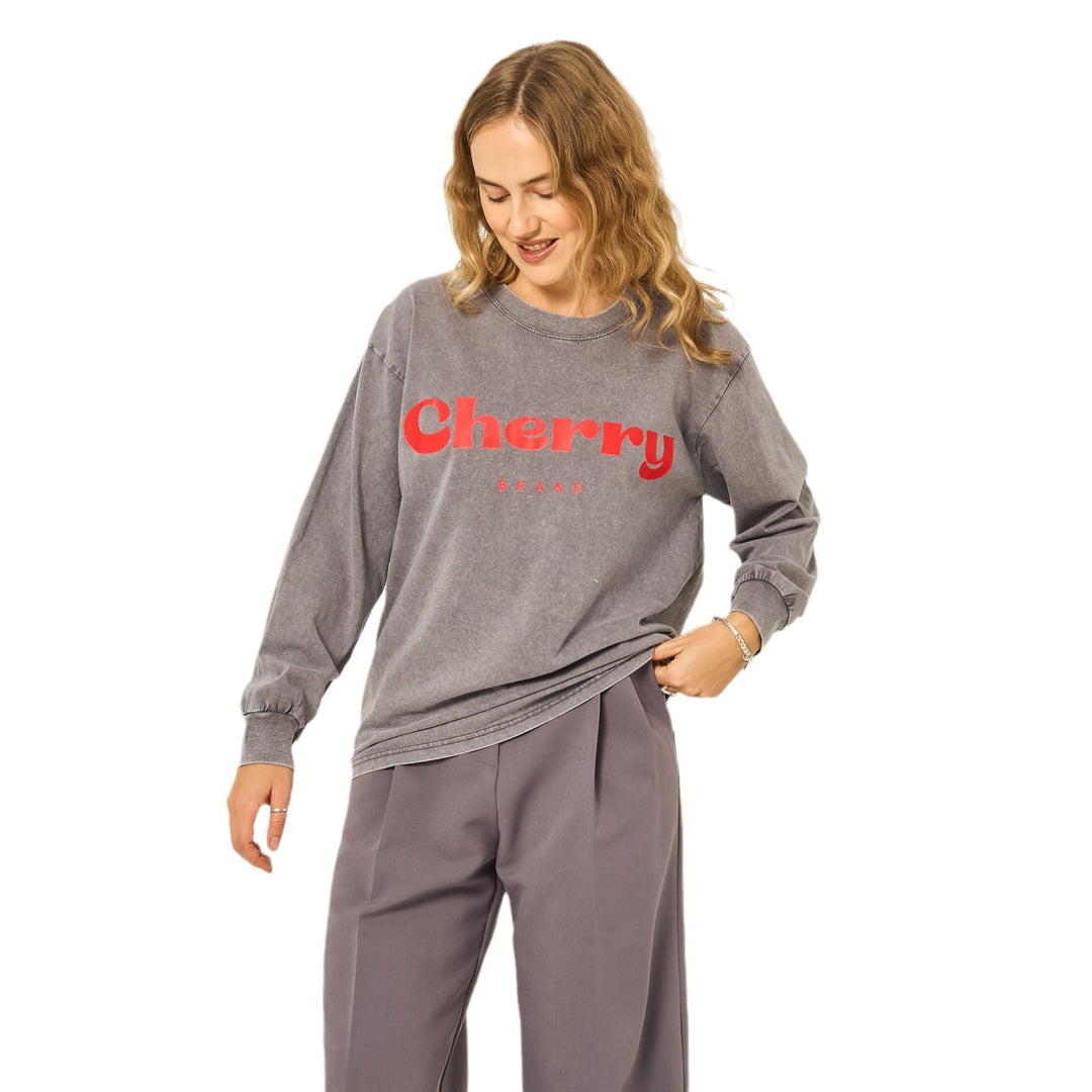 Damen lässiges Sweatshirt mit kreativem Schriftzug und angenehmem Tragekomfort Drune