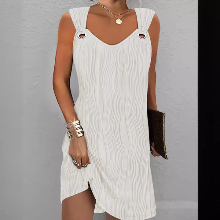 Damen Wellenstruktur Kleid Drune