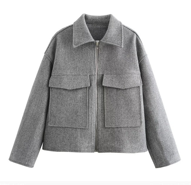 Damen zeitlose Fleecejacke mit aufgesetzten Taschen und modernem Schnitt Drune
