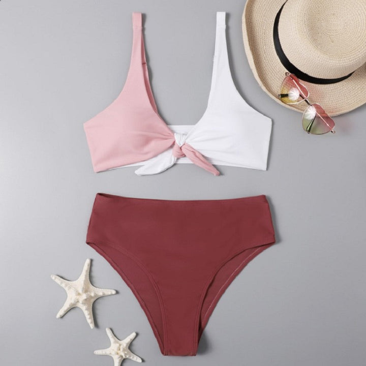 Damen Bikini-Set mit modischem Knotendesign und hochgeschnittenem Slip Drune