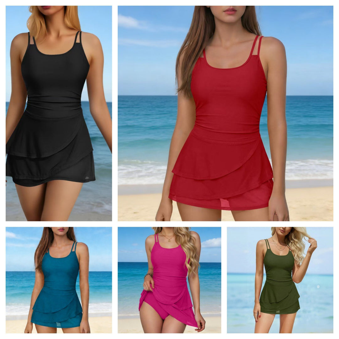 Damen Schwimmdress mit unauffälligem Wickeldetail Drune