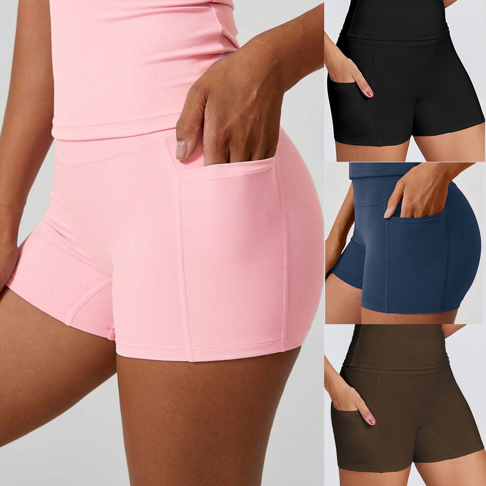 Damen Sportliche Kompressions-Shorts mit praktischen Seitentaschen Drune
