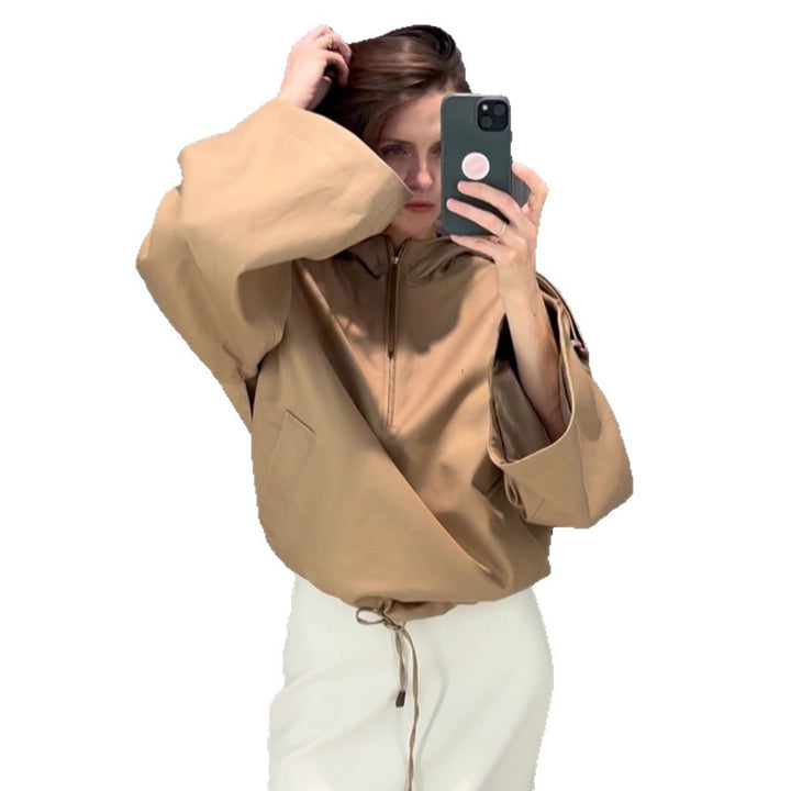 Damen oversized Fleecejacke mit praktischen Taschen Drune