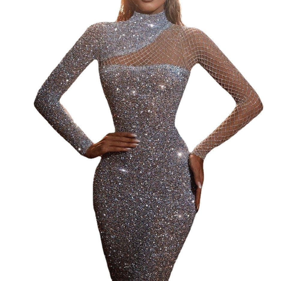 Damen Glamouröses Abendkleid mit glitzerndem Effekt und schmalem Schnitt Drune