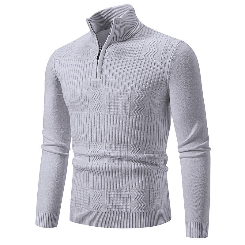Herren Strickpullover mit hohem Kragen und Reißverschluss Drune
