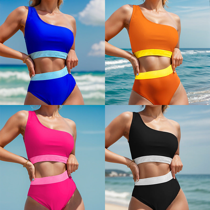 Damen Einseitiger Bikini mit hohem Bund Drune