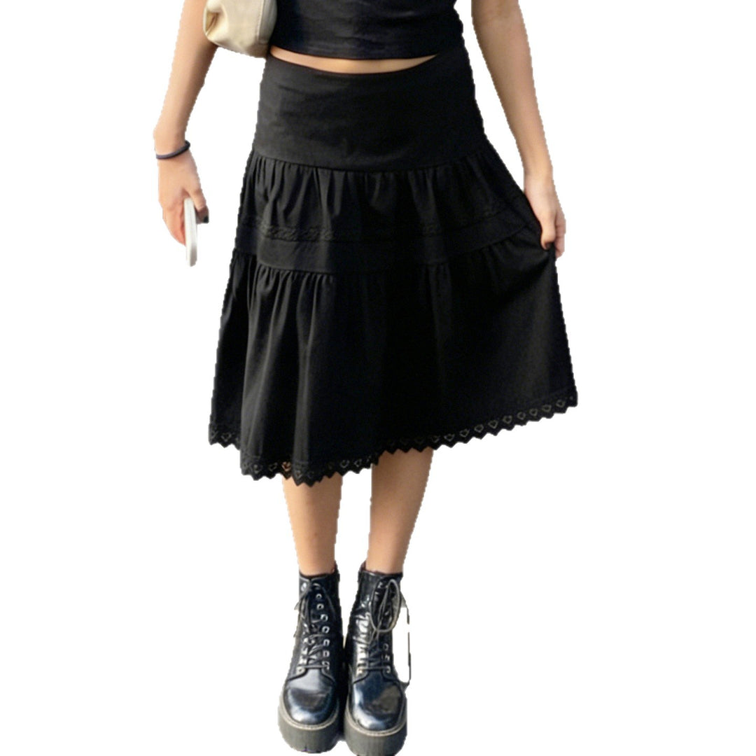 Damen luftiger Maxirock mit eleganten Rüschendetails Drune