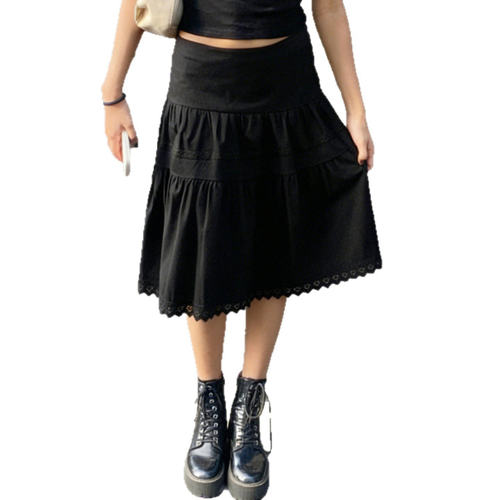 Damen luftiger Maxirock mit eleganten Rüschendetails Drune