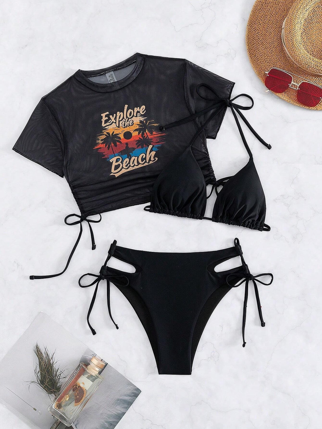 Damen Bikiniset mit modischem Crop-Top Drune