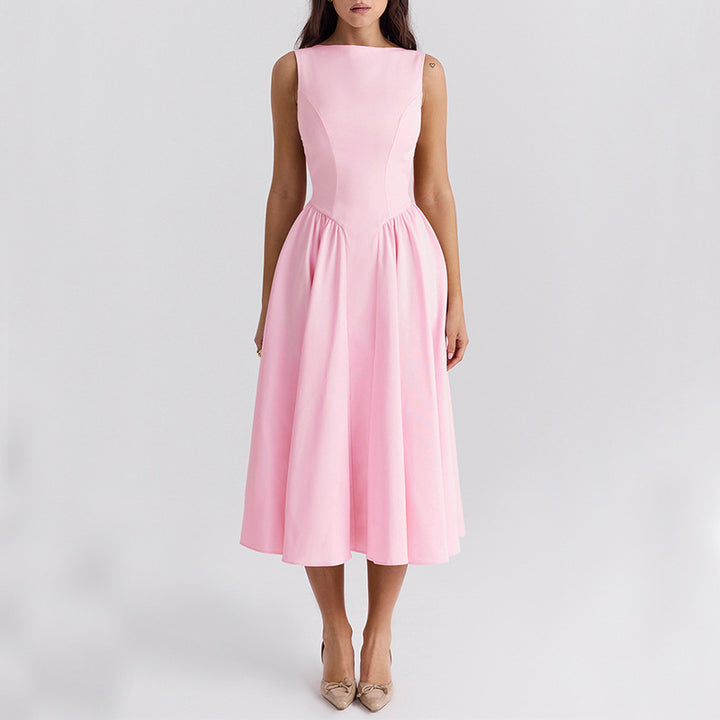 Damen Elegantes Midi-Kleid mit ausgefallenem Schnitt Drune