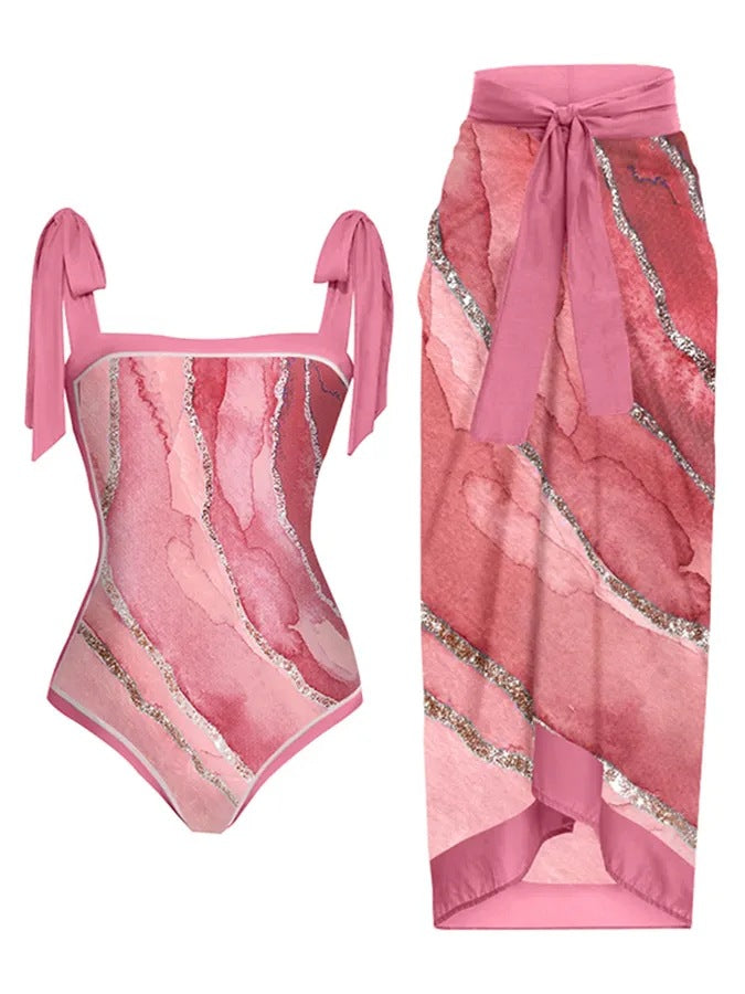 Damen Bademode-Set mit stilvollem Wickelrock Drune