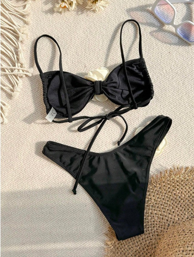 Damen Bikini mit dekorativen Blumenakzenten und modischem Schnitt Drune