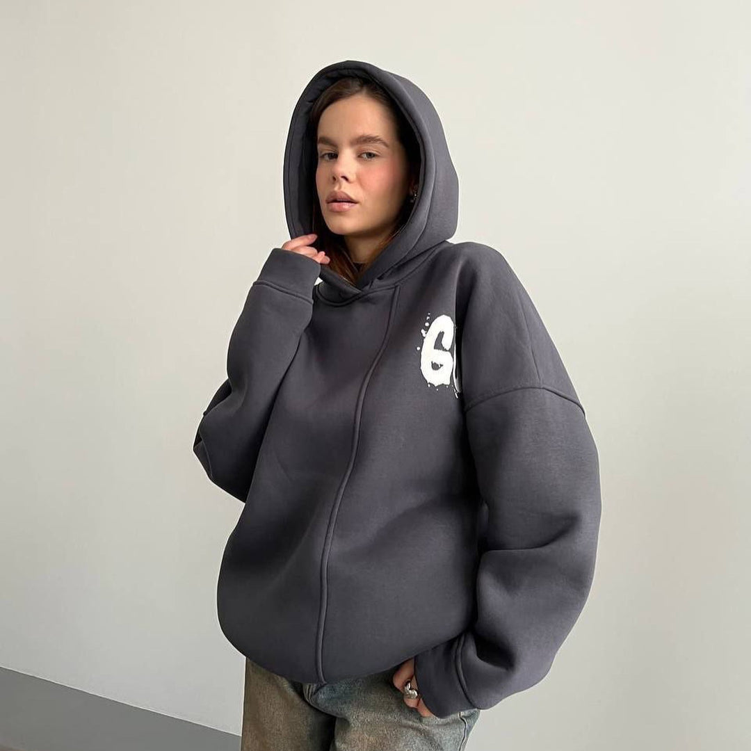 Damen oversized Kapuzenpullover mit bequemen Schnitt und lässigen Ärmeln Drune