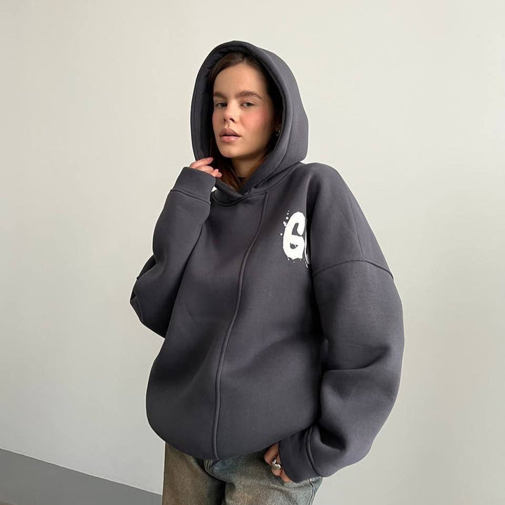 Damen oversized Kapuzenpullover mit bequemen Schnitt und lässigen Ärmeln Drune