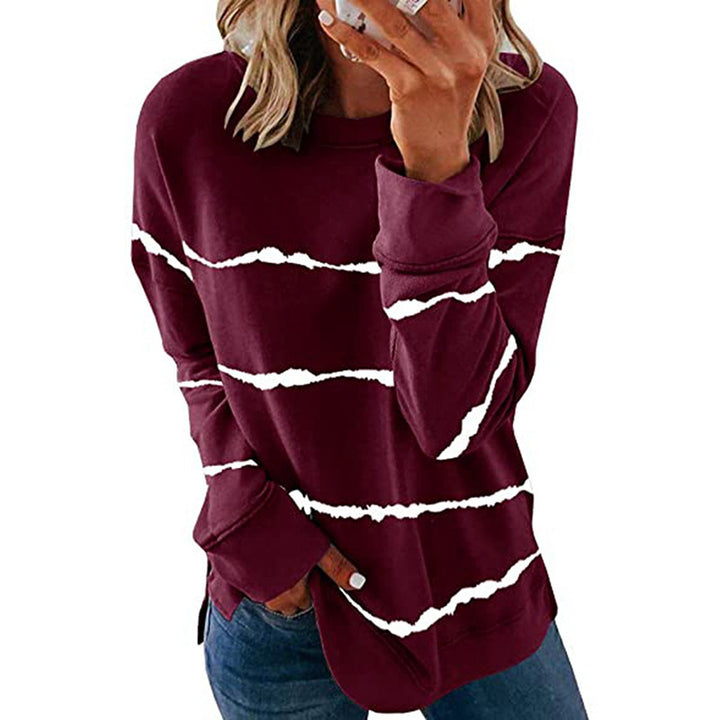 Damen Freizeit Sweatshirt mit modernen Streifen Drune