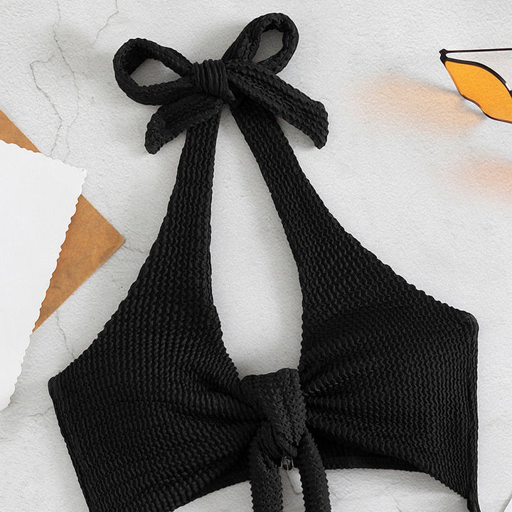 Damen Einteiler Badeanzug mit Knotendesign und Cut-Out-Details Drune