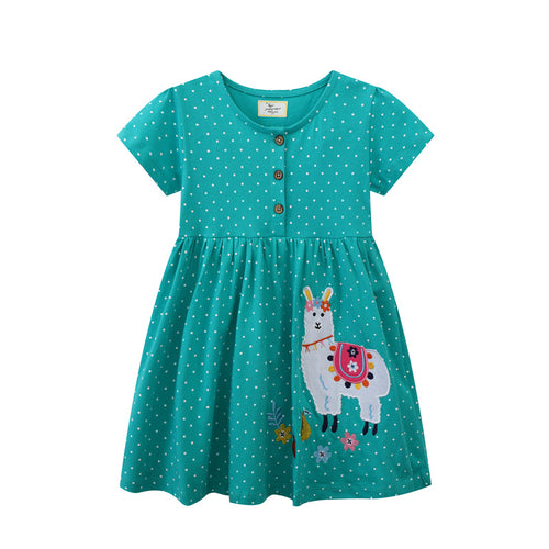 Mädchen Freizeitkleid mit knopfverzierter Brust Drune