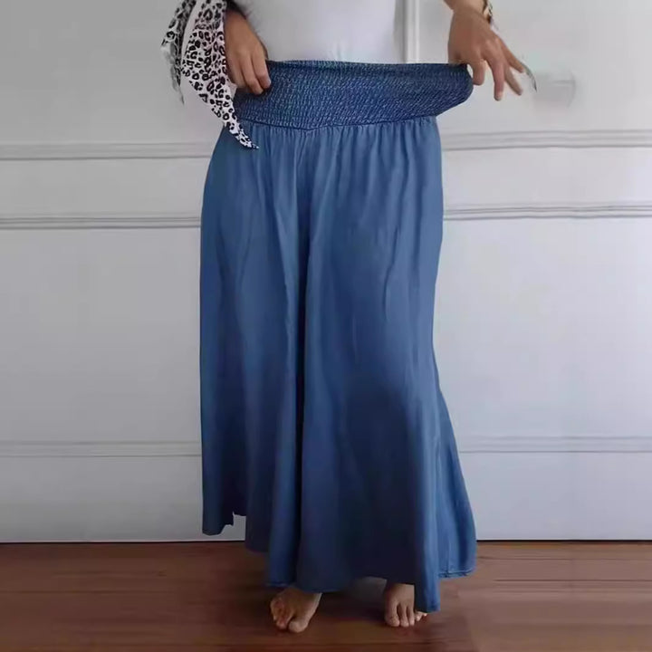 Damen weite Sommerhose mit elastischem Taillenbund und praktischen Seitentaschen Drune