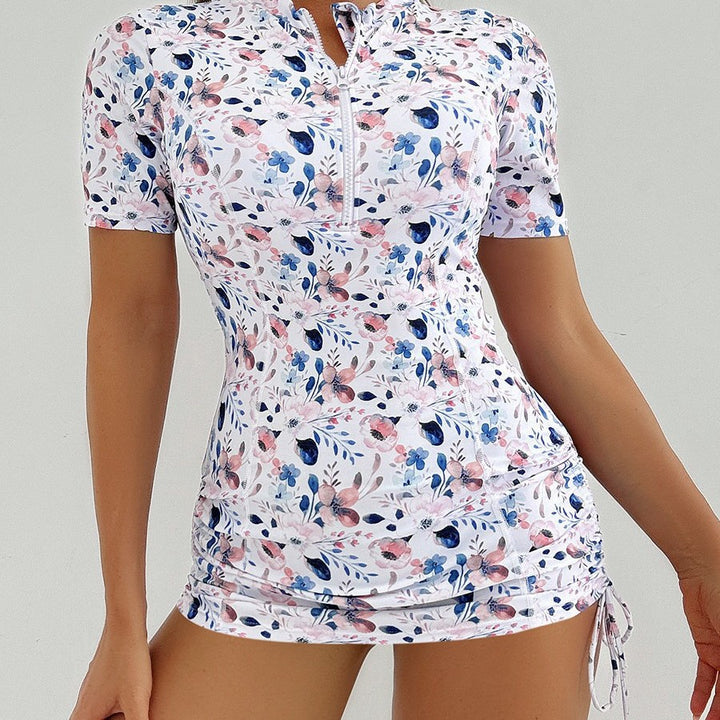 Damen Sportlicher Rashguard mit Reißverschluss Drune