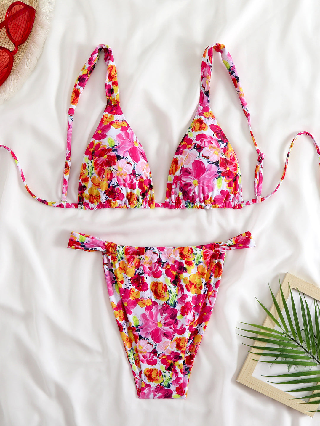 Damen Triangel-Bikini-Set mit modischem Tiermuster Drune