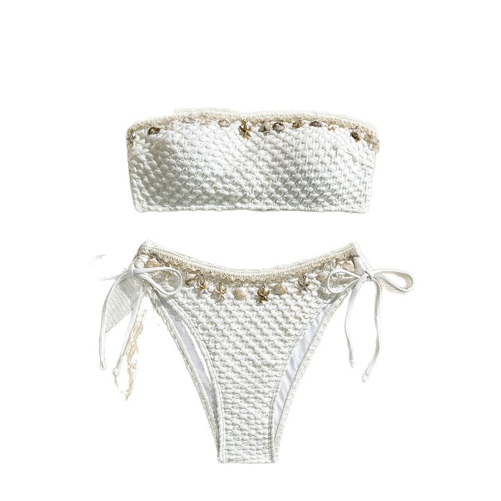 Damen Bandeau-Bikini mit edlen Muschelverzierungen Drune