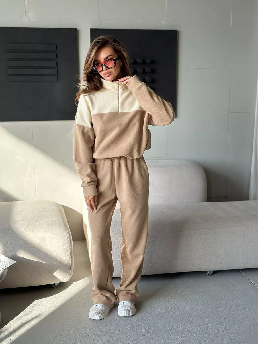 Damen Modisches Loungewear-Set mit Reißverschluss Drune