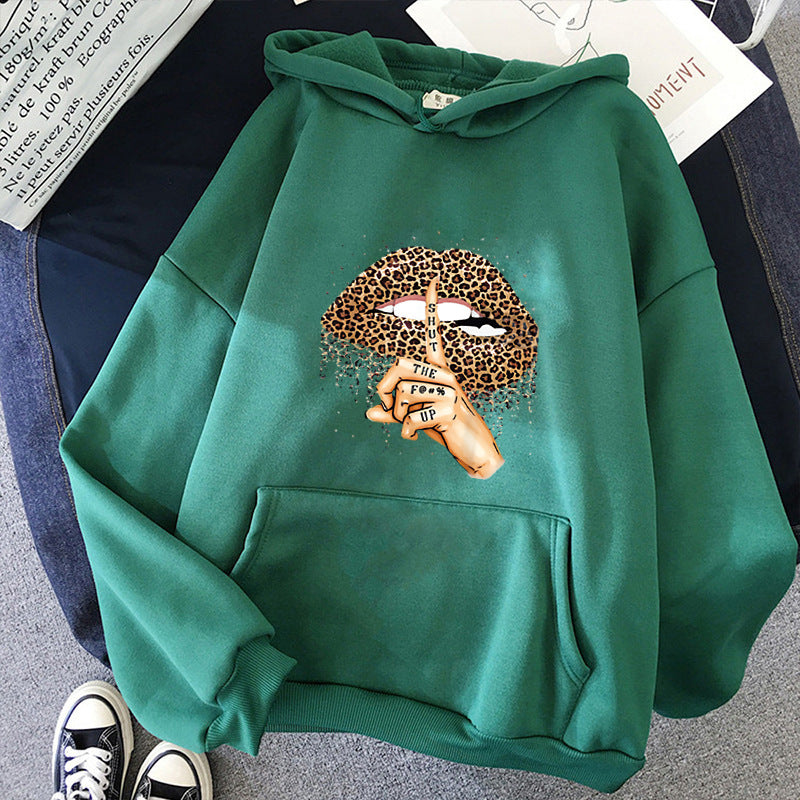 Damen Hoodie mit auffälligem Leopardenmotiv Drune