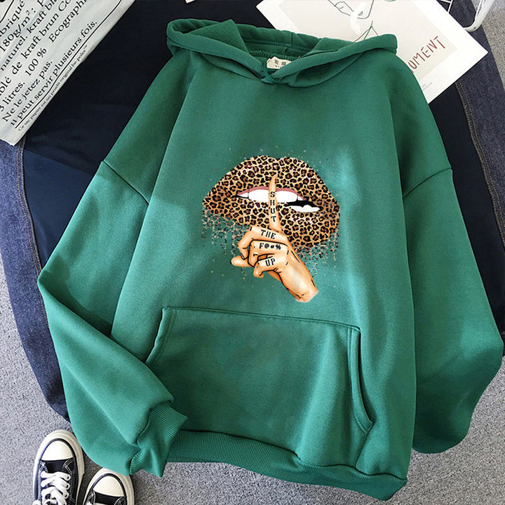 Damen Hoodie mit auffälligem Leopardenmotiv Drune