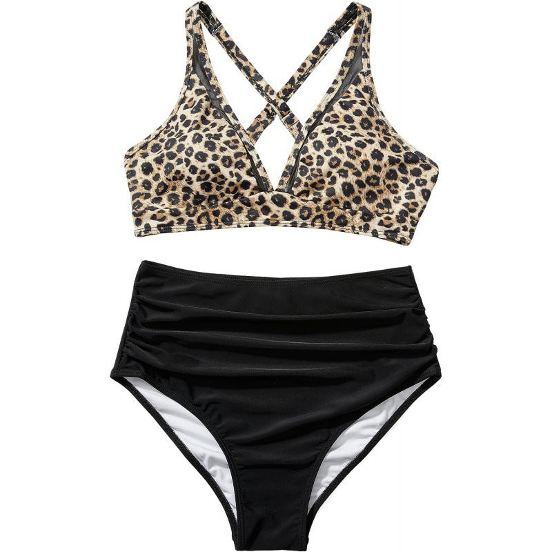Damen Bikini-Set mit modischem Animalprint und Bicolor-Design Drune