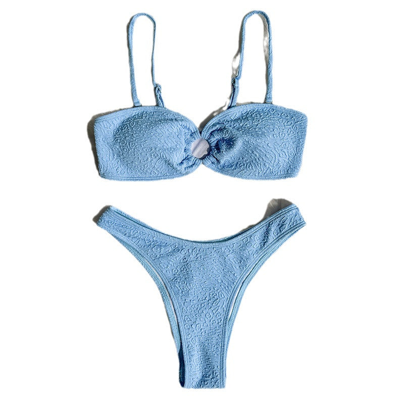 Damen Bandeau-Bikini mit strukturiertem Gewebe Drune